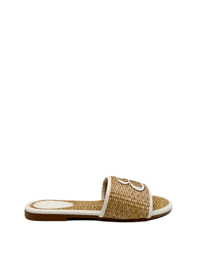 Sandalias Planas de Rafia con Monograma