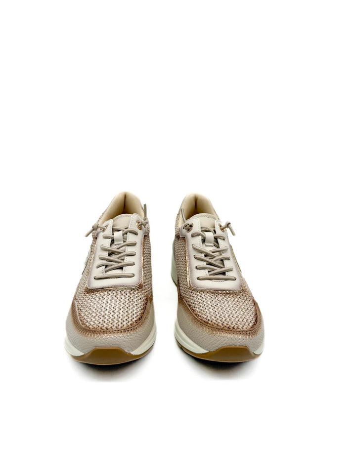 Zapatilla Deportiva Efecto de Rafia Entrelazada Cordones de Elásticos
