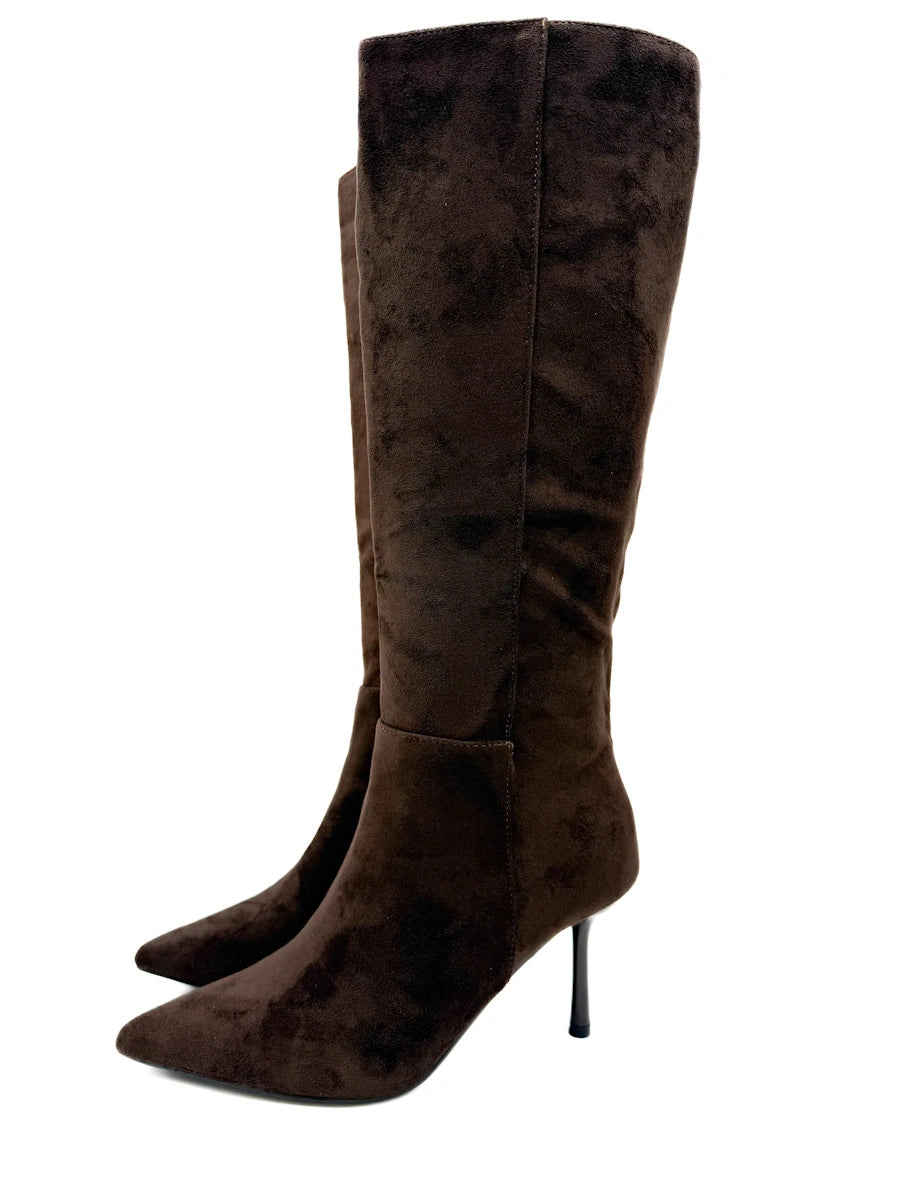 Botas Altas de Tacón de Aguja y Punta Afilada