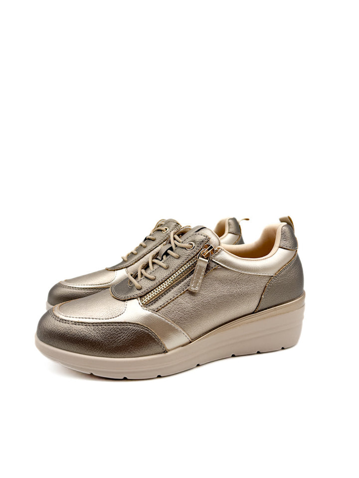 Zapatillas Deportivas de Cuña Elegantes con Cremallera Lateral