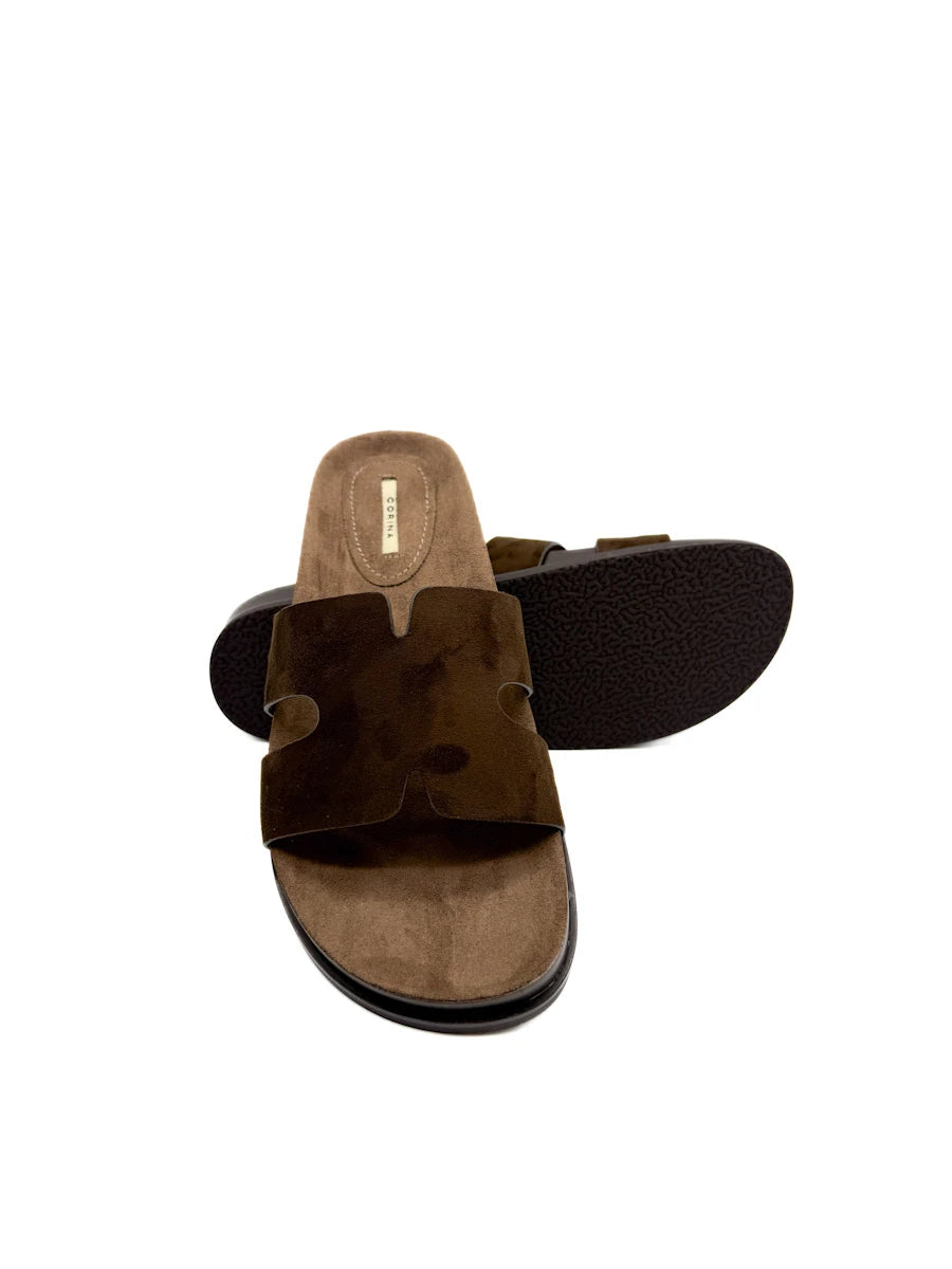 Sandalias Pala Corina en Antelina con Diseño Troquelado