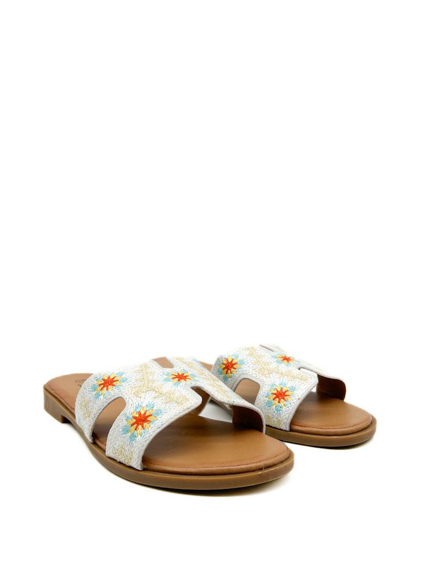 Sandalias Planas  Forrado Flores VG342