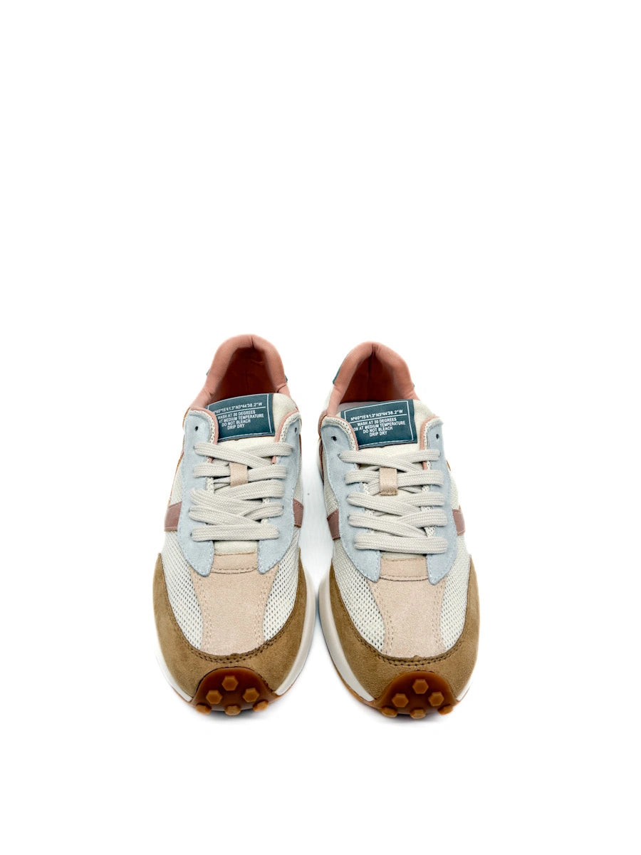 Corina Zapatillas Deportivas Retro con Paneles de Antelina y Malla