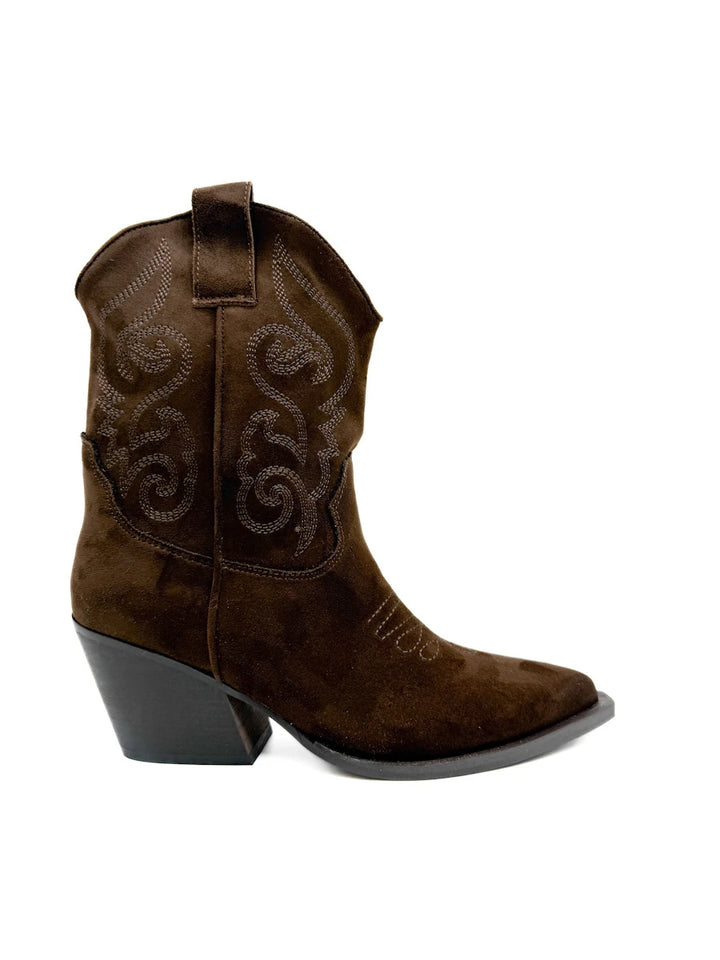 Botín campero corto mujer marrón cowboy.