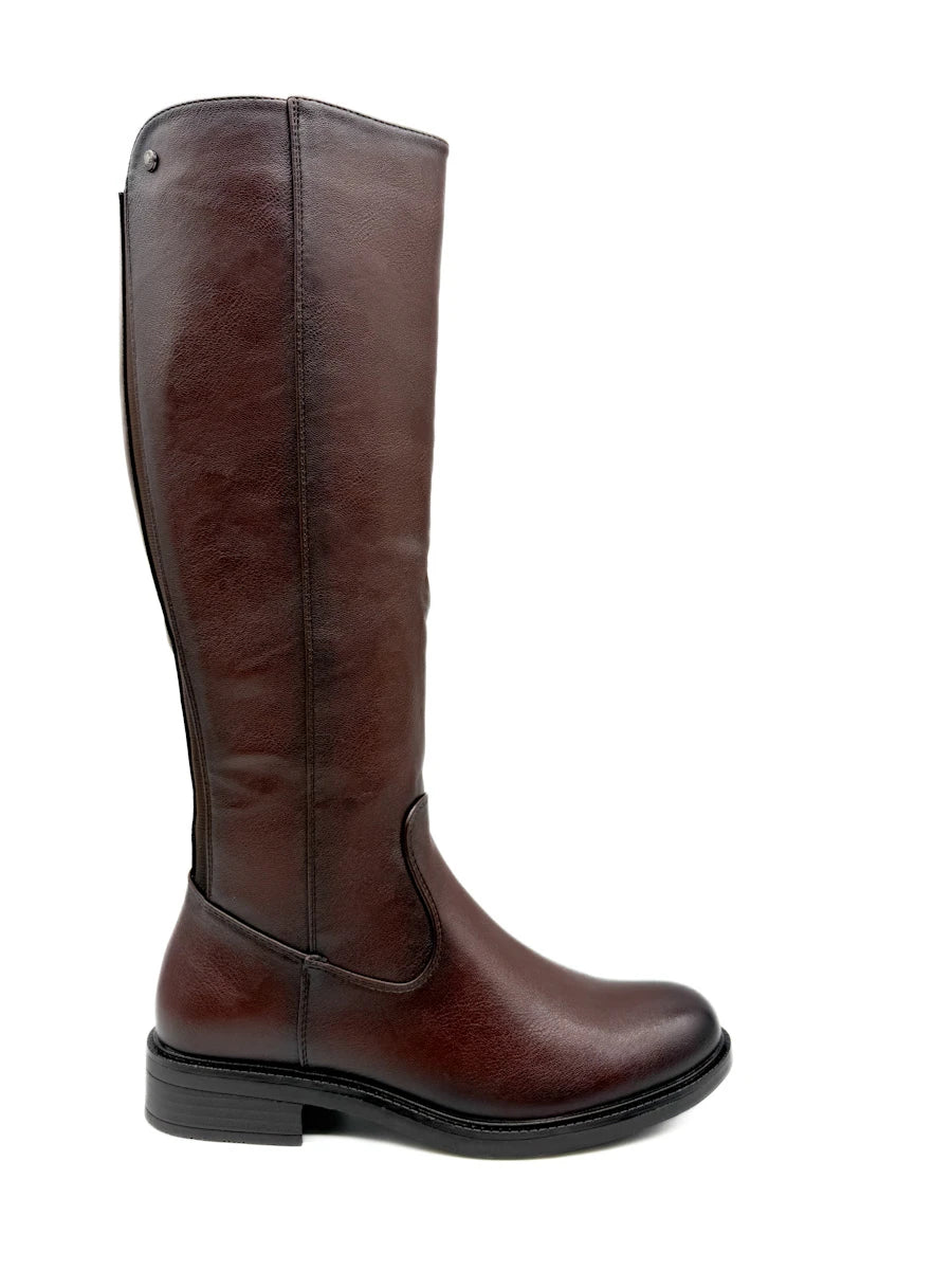 Botas Altas de Caña Elástica con Tacón Bajo y Cremallera