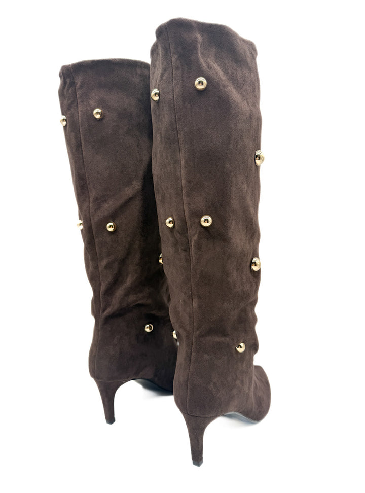 Botas Alta Caña con Remaches Metálicos en Antelina