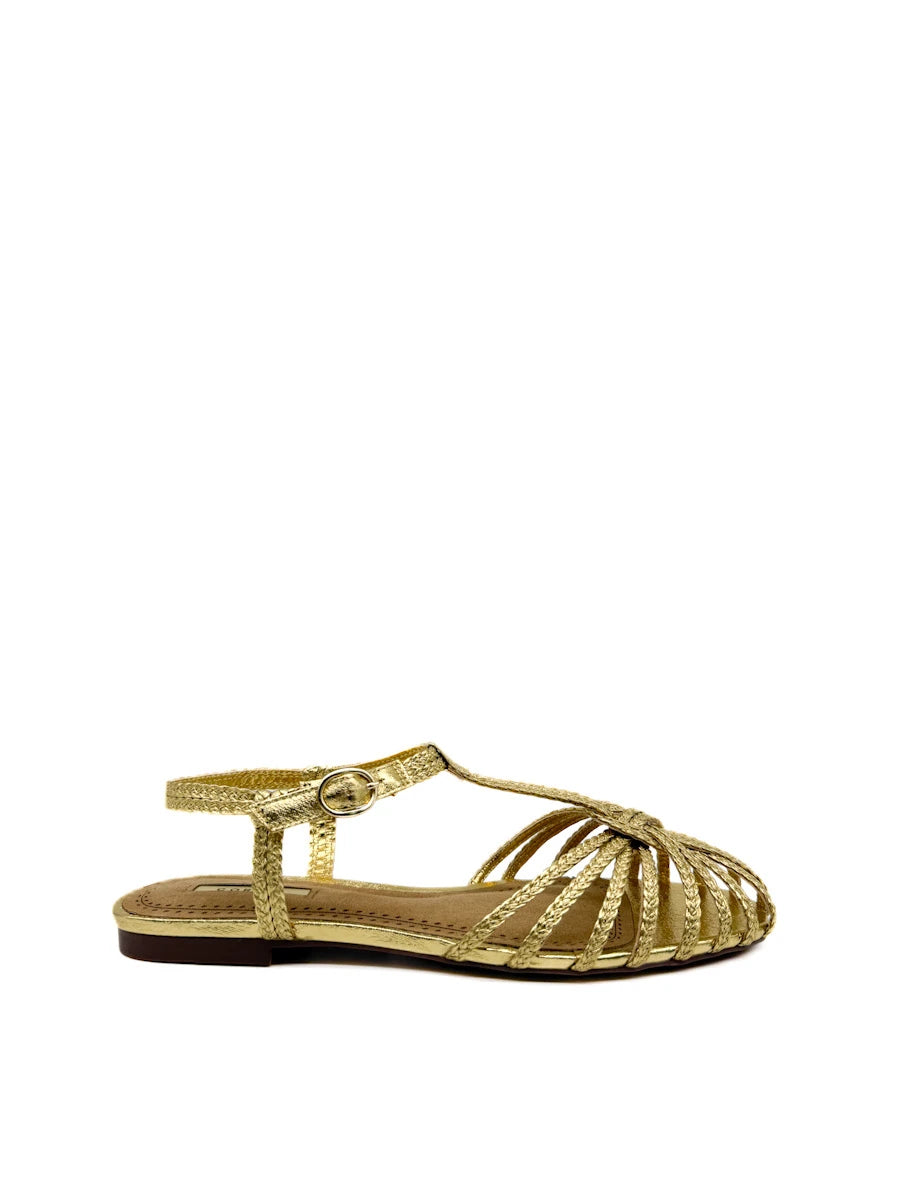 Sandalias Cangrejeras Metalizadas con Acabado Premium