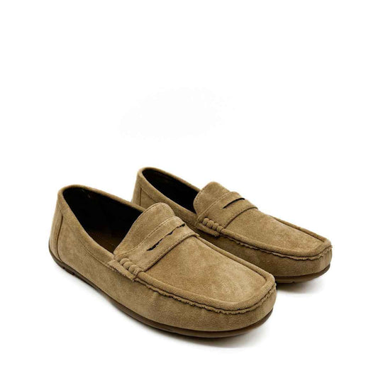 Mocasines Planos Hombre Beige