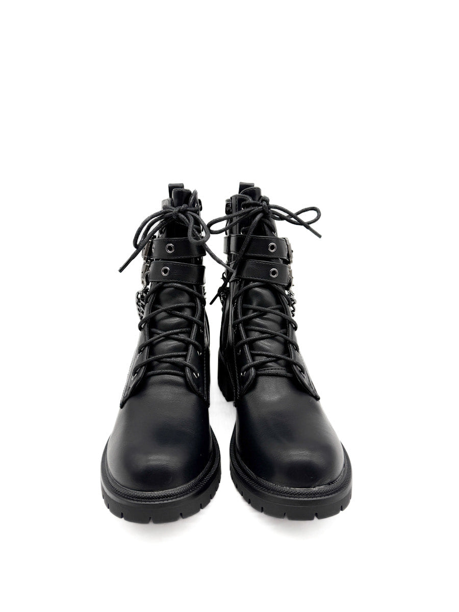 Botas Militares Negras con Cadenas