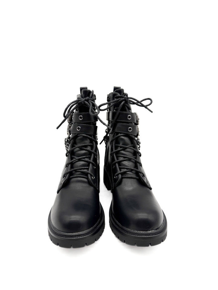 Botas Militares Negras con Cadenas