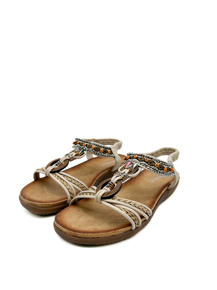 Sandalias Planas Brillos Mujer