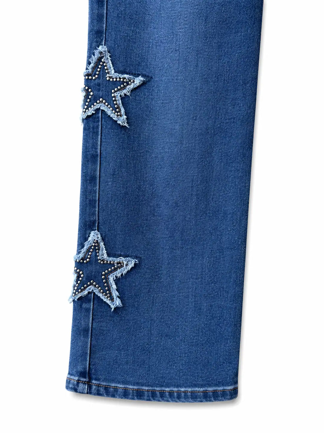 Vaquero Mujer de Pierna Ancha con Estrellas Decorativas – Tiro Medio