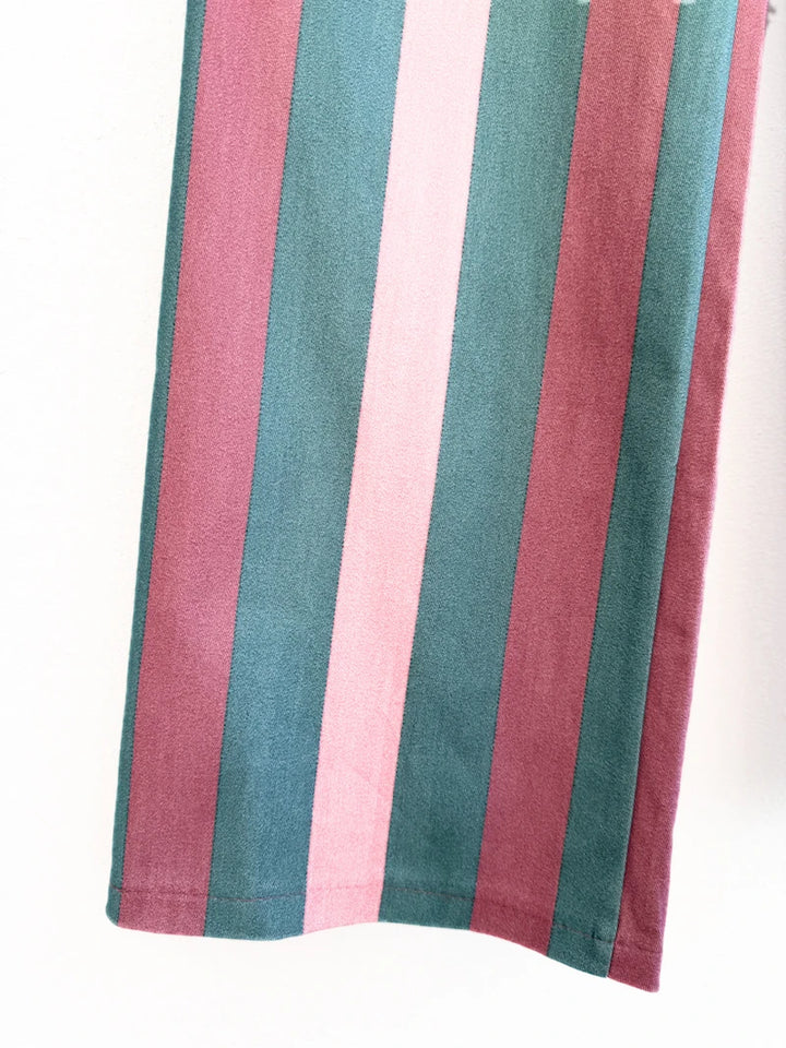 Conjunto de Blusa y Pantalón de Rayas con Volantes-Venta por Separado