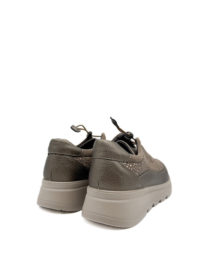 Zapatillas de Deporte con Pedrería y Plataforma