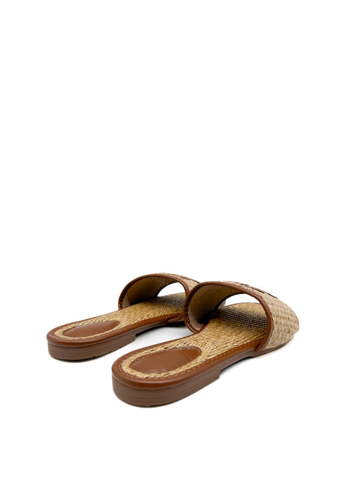 Sandalias Planas de Rafia con Monograma