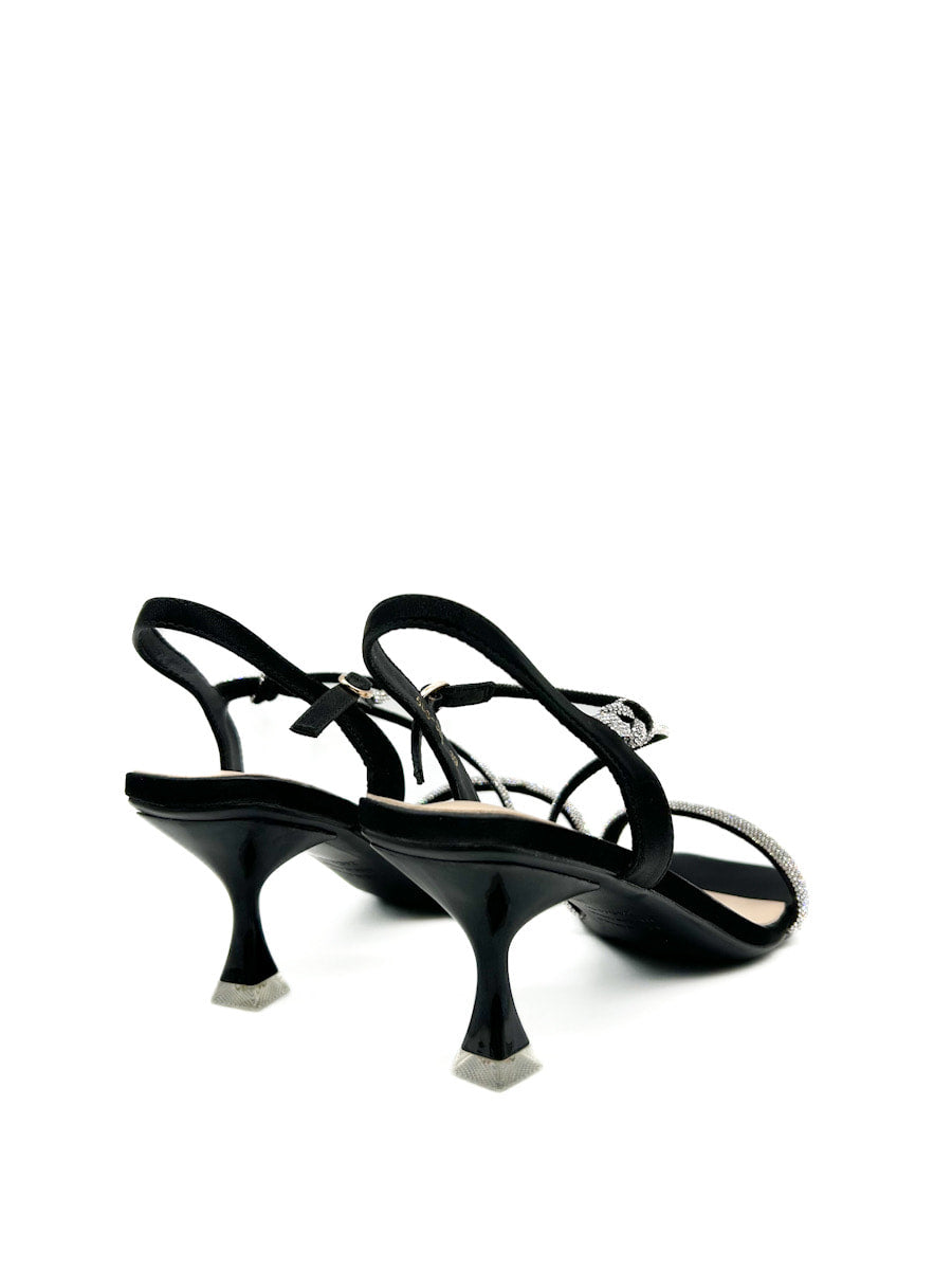Sandalias Elegantes de Tacón medio con Brillos