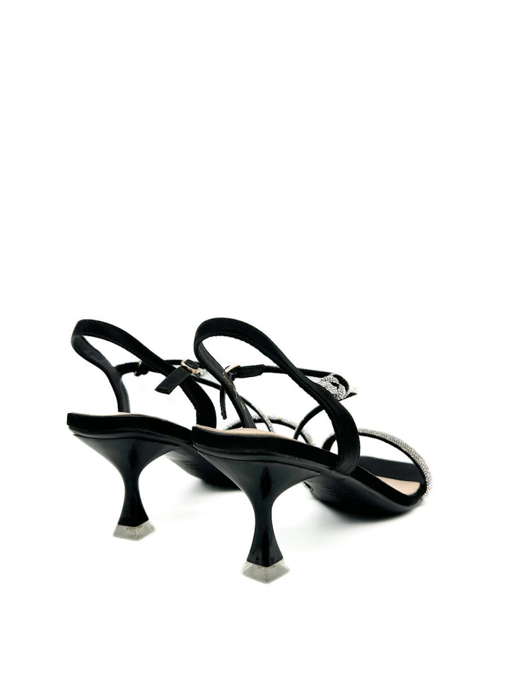 Sandalias Elegantes de Tacón medio con Brillos