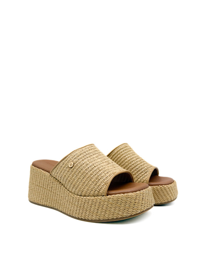 Sandalias de Rafia Cuña con Plataforma