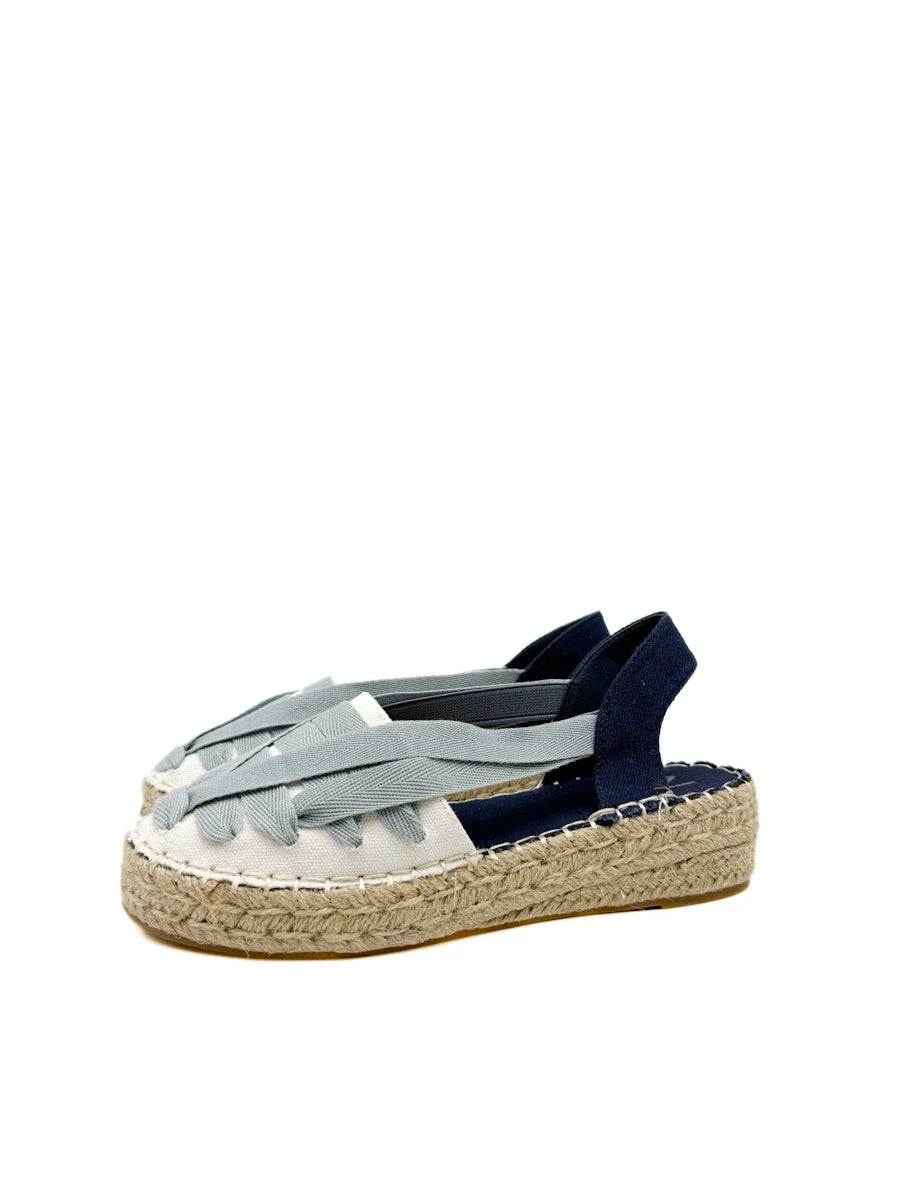 Alpargatas de Plataforma con Cintas Elásticas Intercaladas – Estilo Boho de Verano