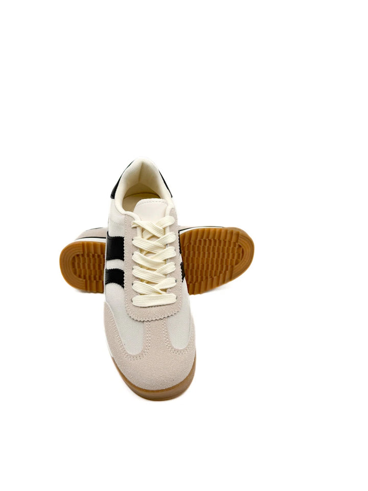 Zapatillas Deportivas Retro con Amortiguación Goma y Detalles en Antelina