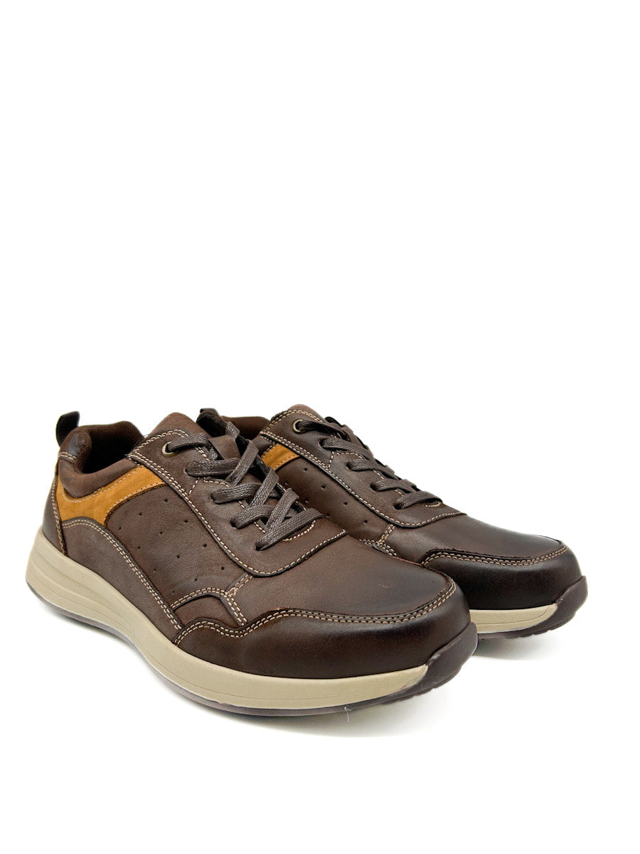 Zapatos Casuales de Piel en Marrón con Detalles en Cuero