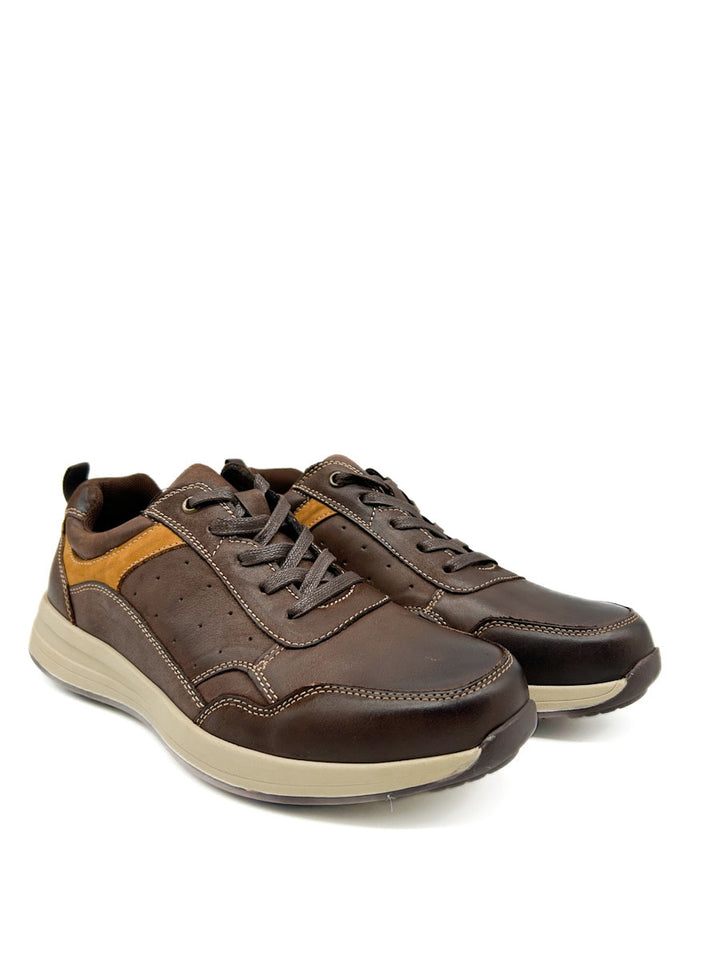 Zapatos Casuales de Piel en Marrón con Detalles en Cuero