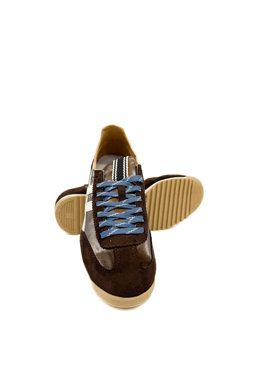 Zapatillas Deportivas Retro de Antelina y Nailon con Bandas Laterales