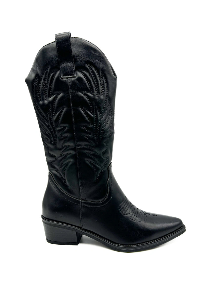 Bota Cowboy Negra Referencia CL131