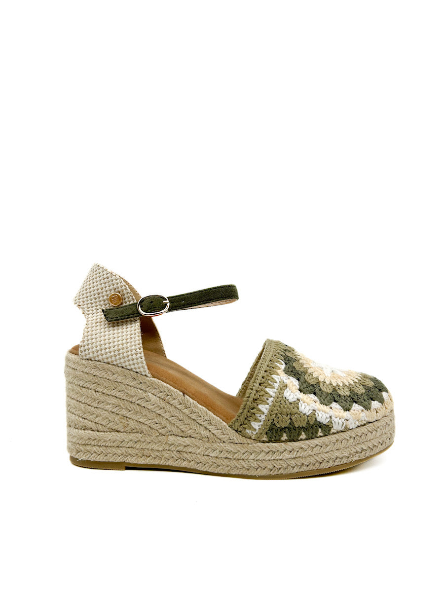 Alpargatas Cuña Crochet CF5039 Verde