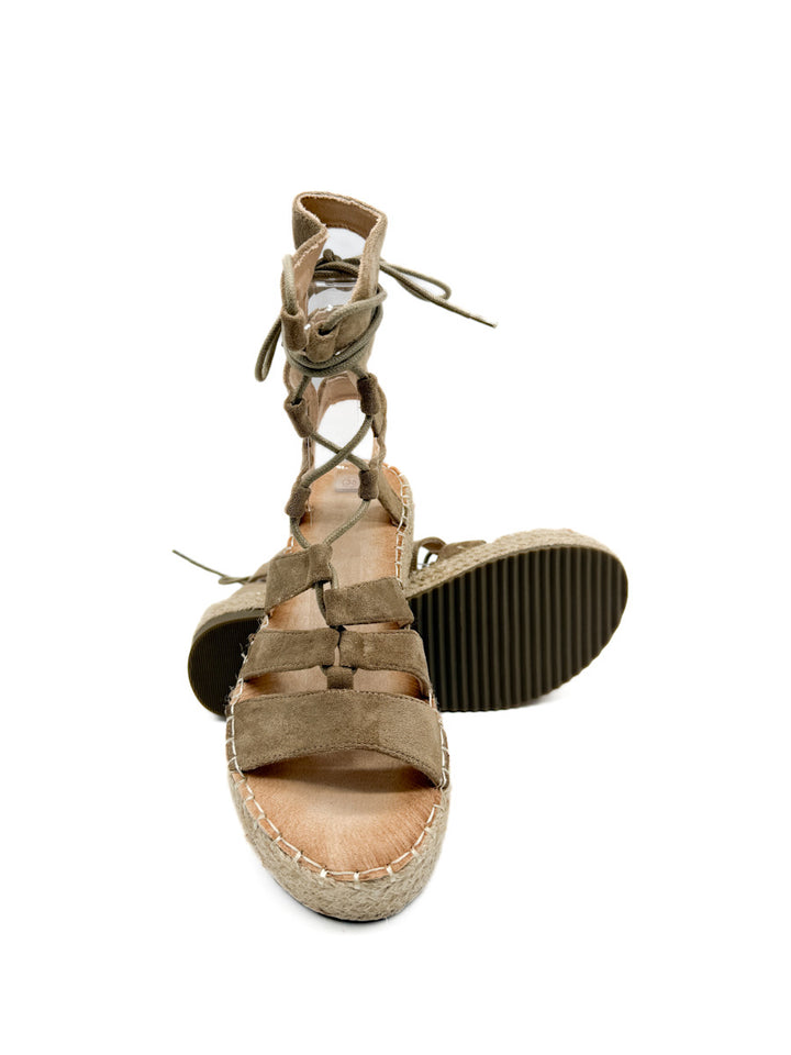 Sandalias Romanas con Plataforma de Yute y Cordones