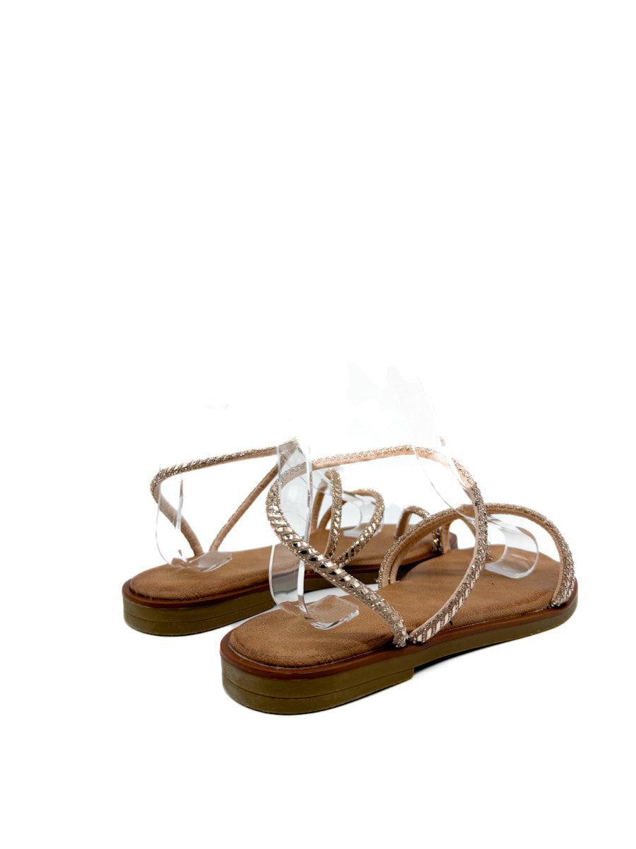 Sandalias Planas de Pedrería: Estilo y Brillo