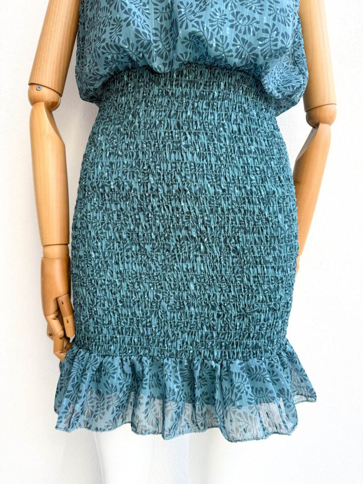 Vestido corto frunces