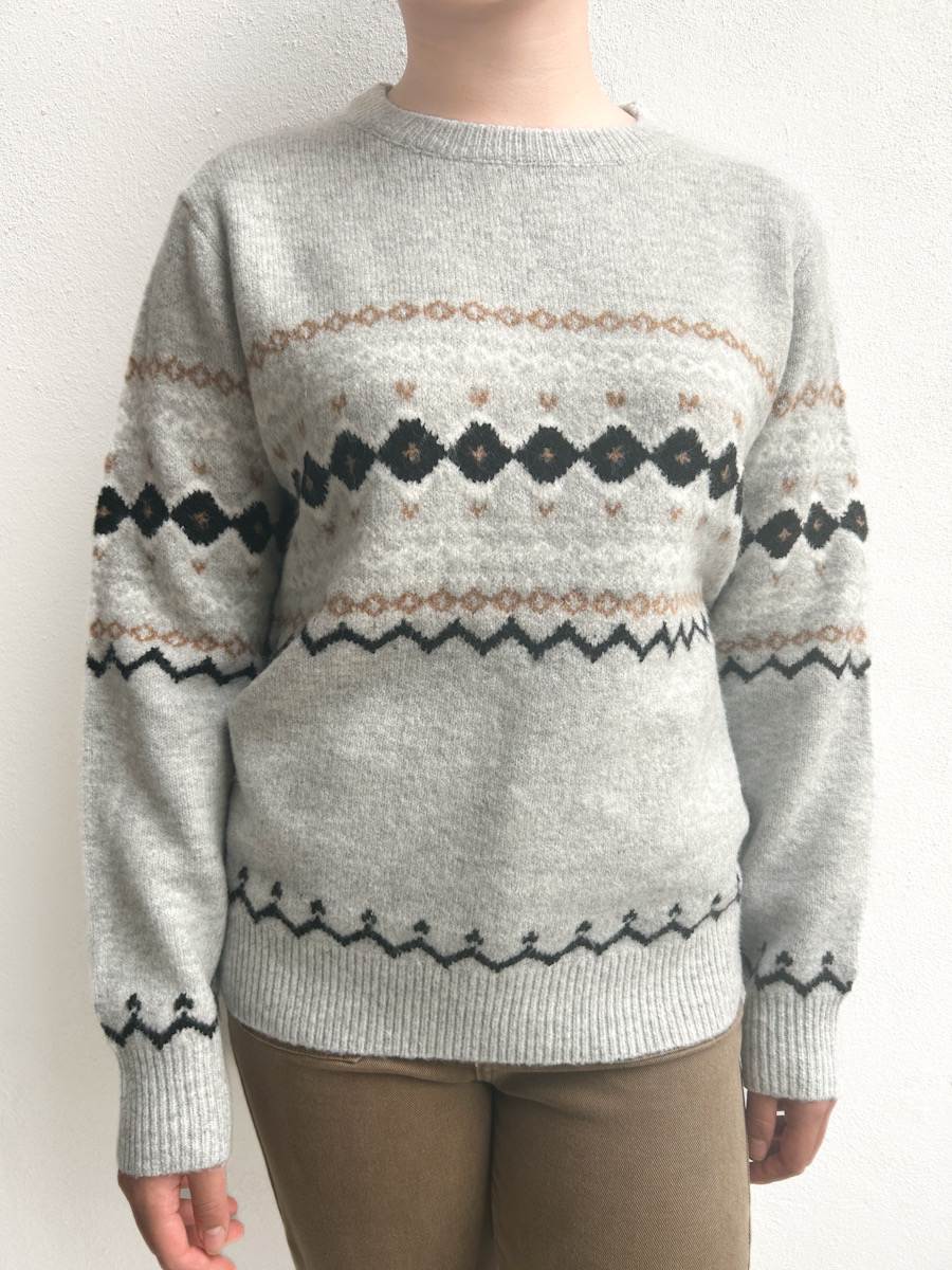 Jersey Jacquard Mujer Gris