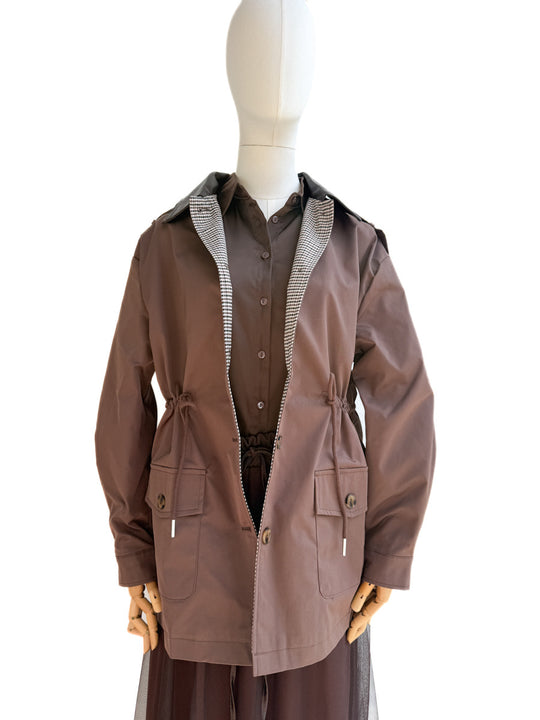 Chaqueta Utilitaria Bicolor Marrón