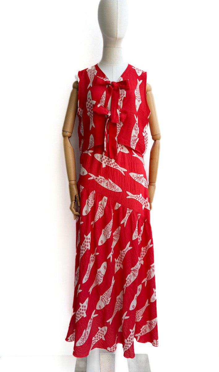 Conjunto peces beige y Rojo