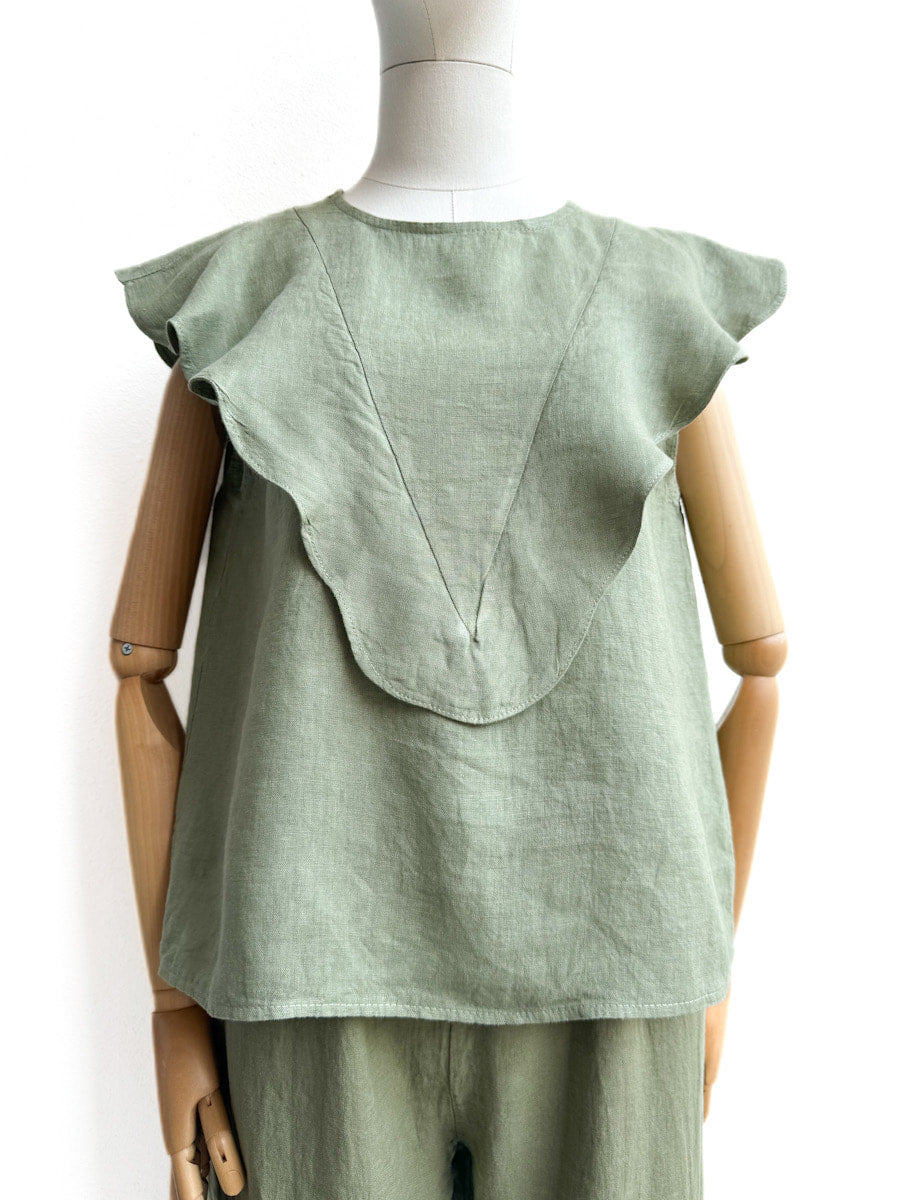 Blusa de Lino con Volante