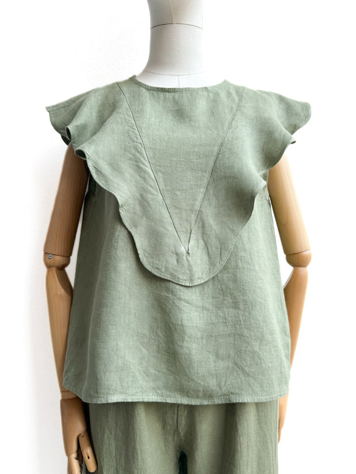 Blusa de Lino con Volante