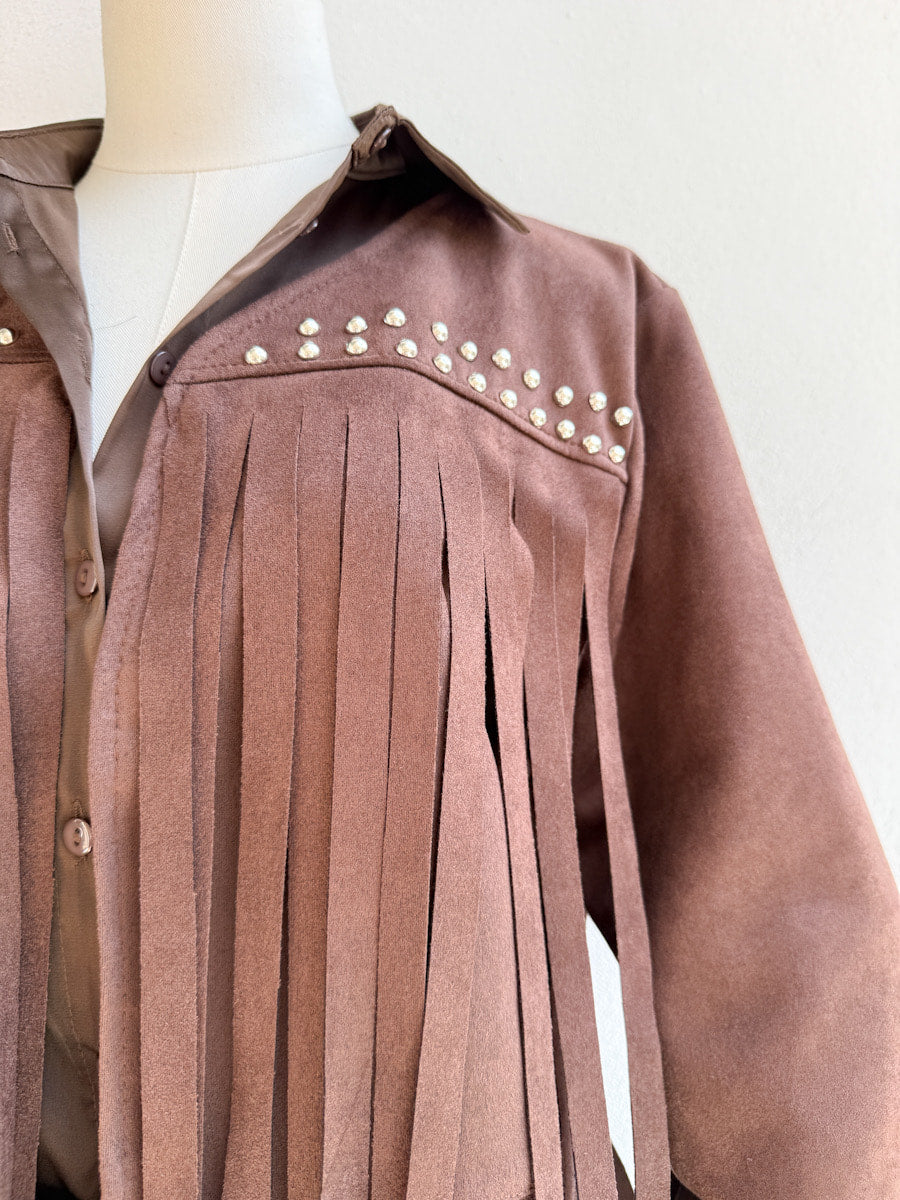 Chaqueta Cowboy de Antelina con Flecos y Remaches