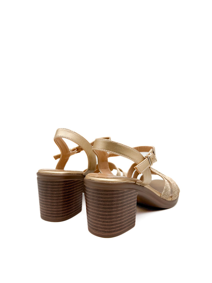 Sandalias de Tacón Medio con Diseño Entrelazado Elegante
