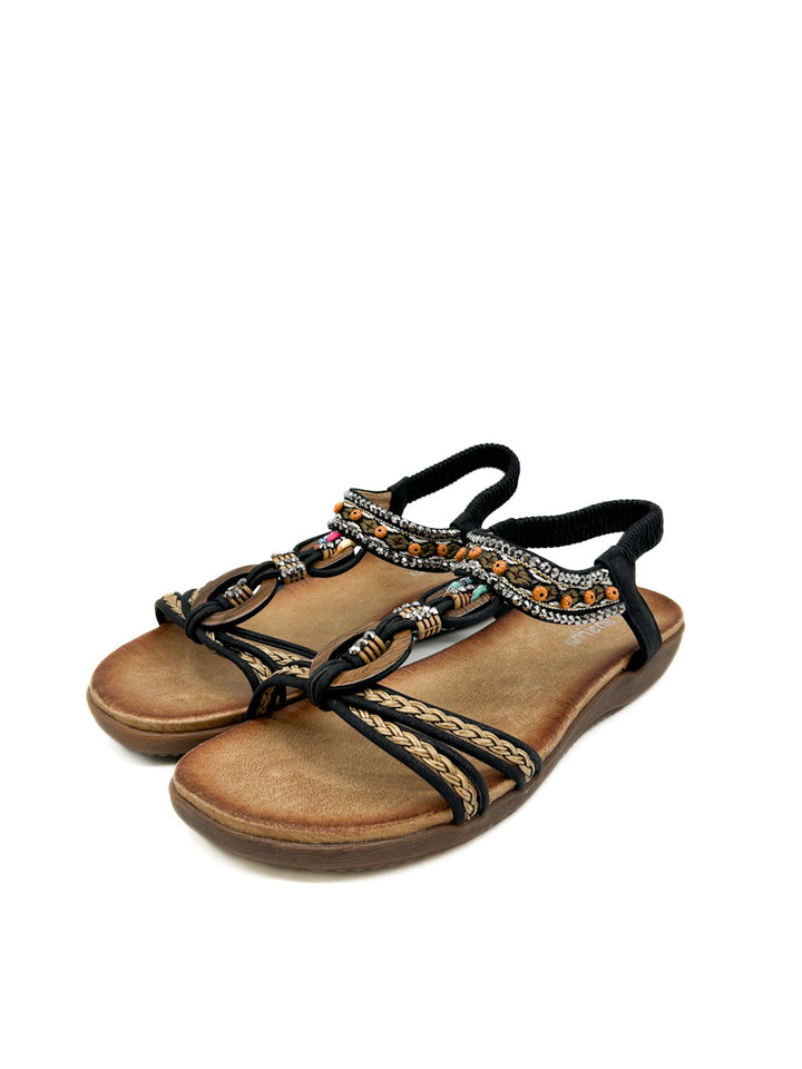 Sandalias Planas Brillos Mujer