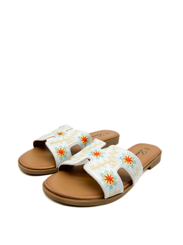 Sandalias Planas  Forrado Flores VG342