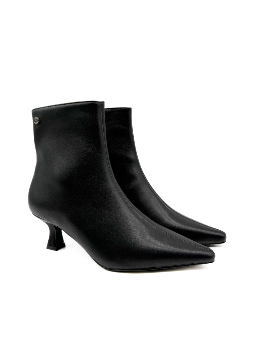 Botines Elegantes con Tacón Curvo y Cremallera Lateral