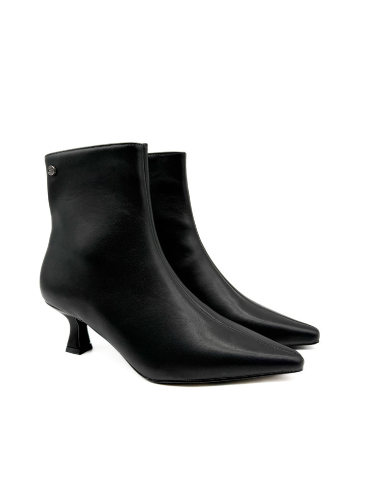 Botines Elegantes con Tacón Curvo y Cremallera Lateral