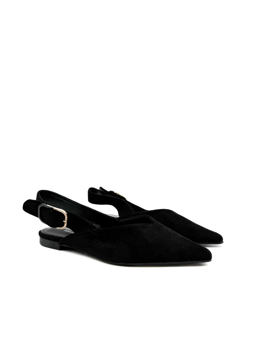 Zapatos Planos Destalonados de Antelina con Escote en V – Elegancia Diaria