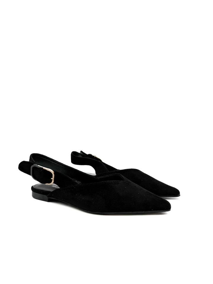 Zapatos Planos Destalonados de Antelina con Escote en V – Elegancia Diaria