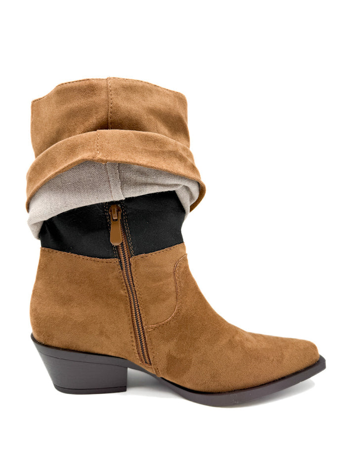 Botines Estilo de Cowboy Detalles Flecos