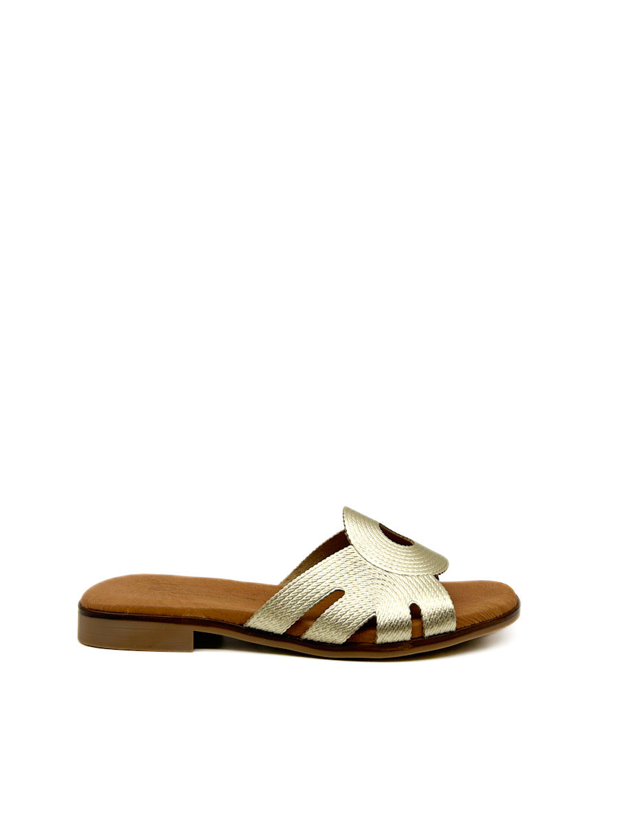 Sandalias Planas Piel Referencia 3000 Oro
