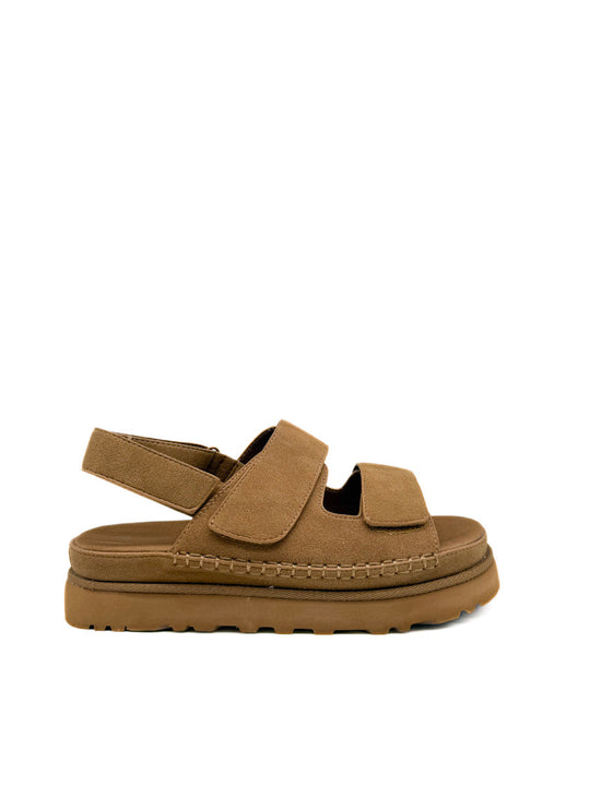 Sandalias Suela Gruesa Cierre de Velcro Camel