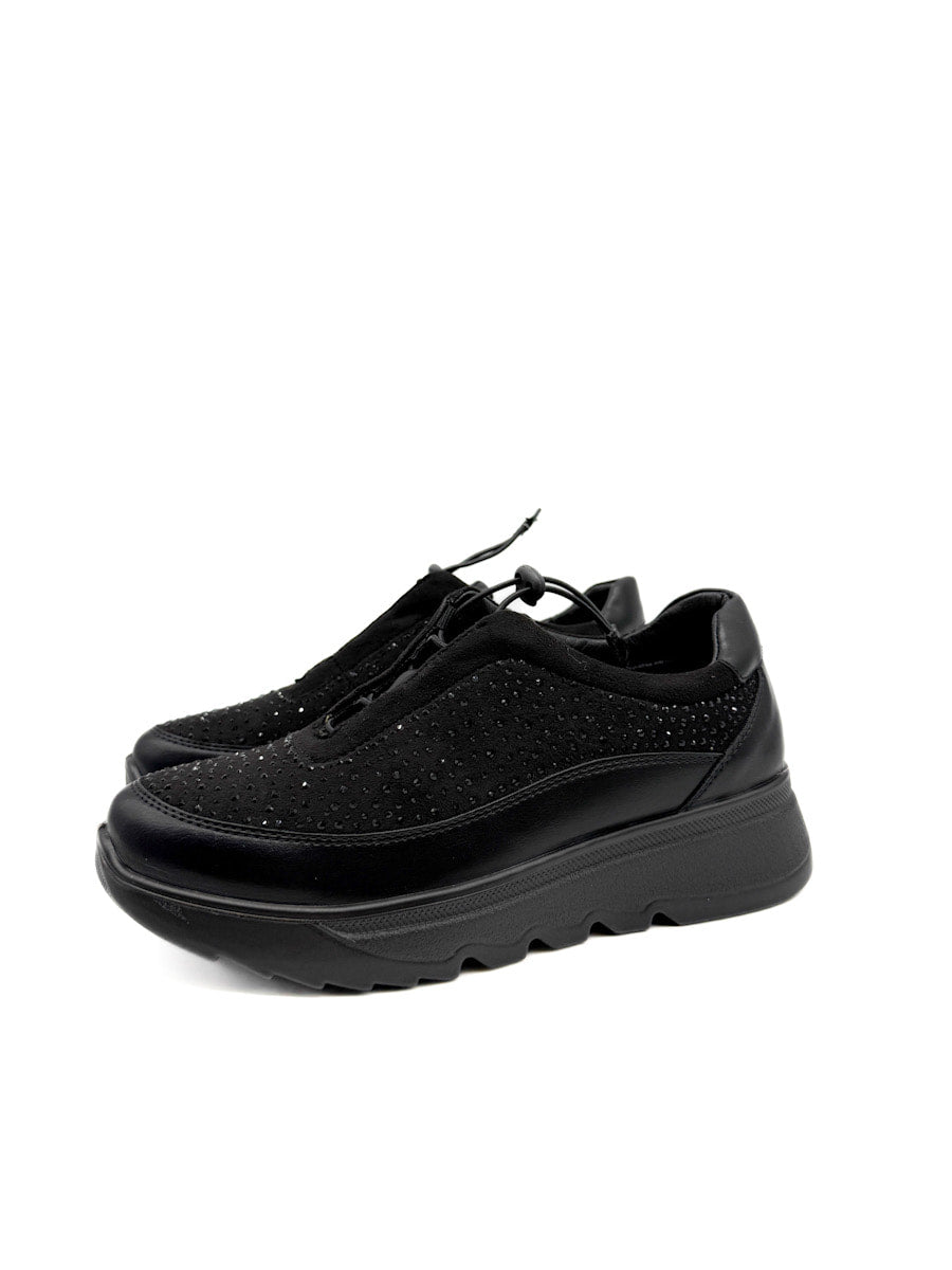 Zapatillas de Deporte con Pedrería y Plataforma