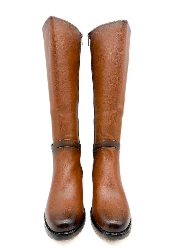 Botas Altas de Elástico con Tacón Cuadrado